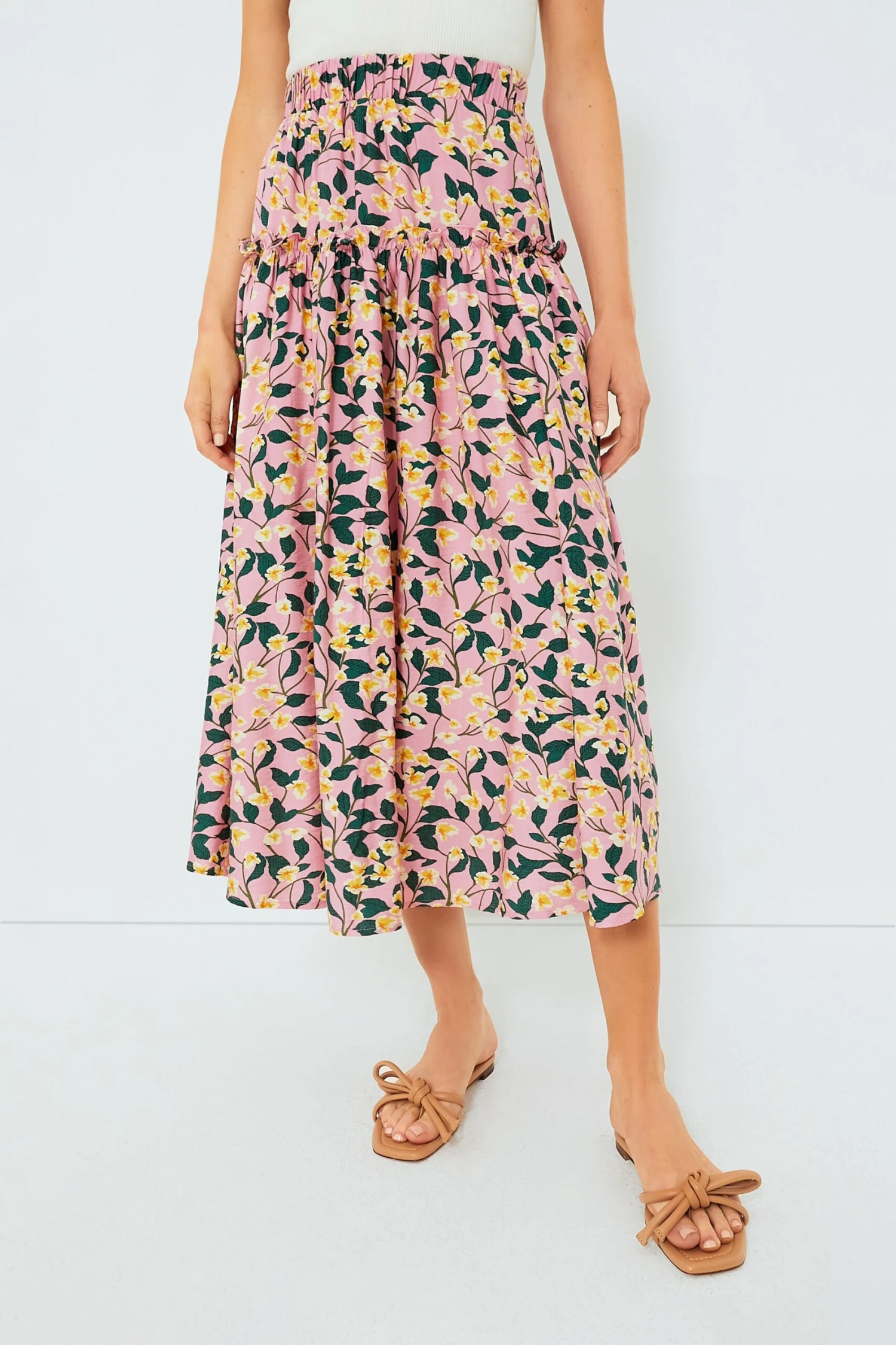 Exclusive Pink Multi Ruffled Maxi Skirt 3 Exclusive Pink Multi Ruffled Maxi Skirt