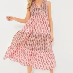 Pink Camellia Salty Paloma Caftan