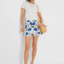 White And Klein Blue High Waist Shorts With Bellflower Block Print -Deals Raimenti Store 3CAi92Ubiw4VxV50T4SEJfdWEcgcSIJw 1