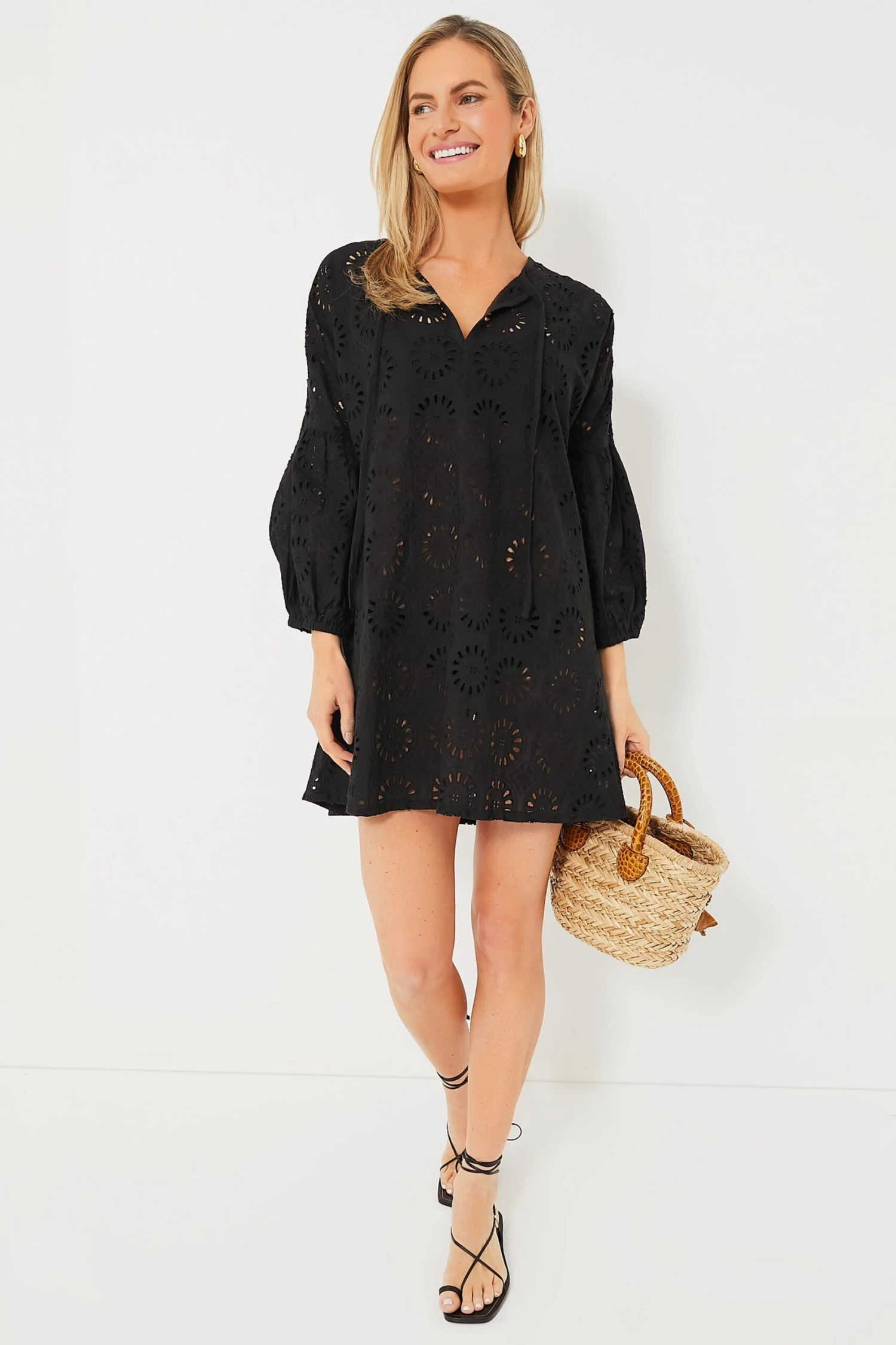 Noir Eyelet Cleo Mini Coverup 3 Noir Eyelet Cleo Mini Coverup
