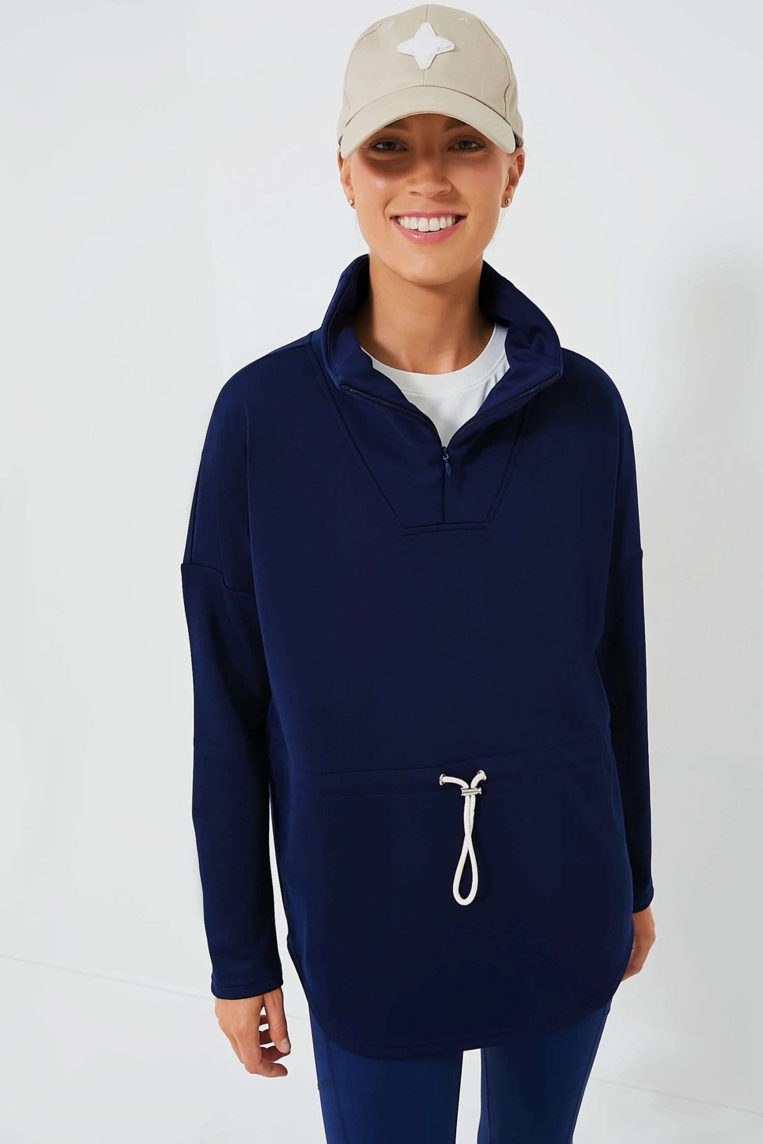 Navy Cinched Natalie Quarter Zip 8 Navy Cinched Natalie Quarter Zip - Image 6
