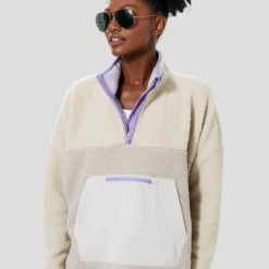 Gray And Lilac Fleece Cady Quarter Zip