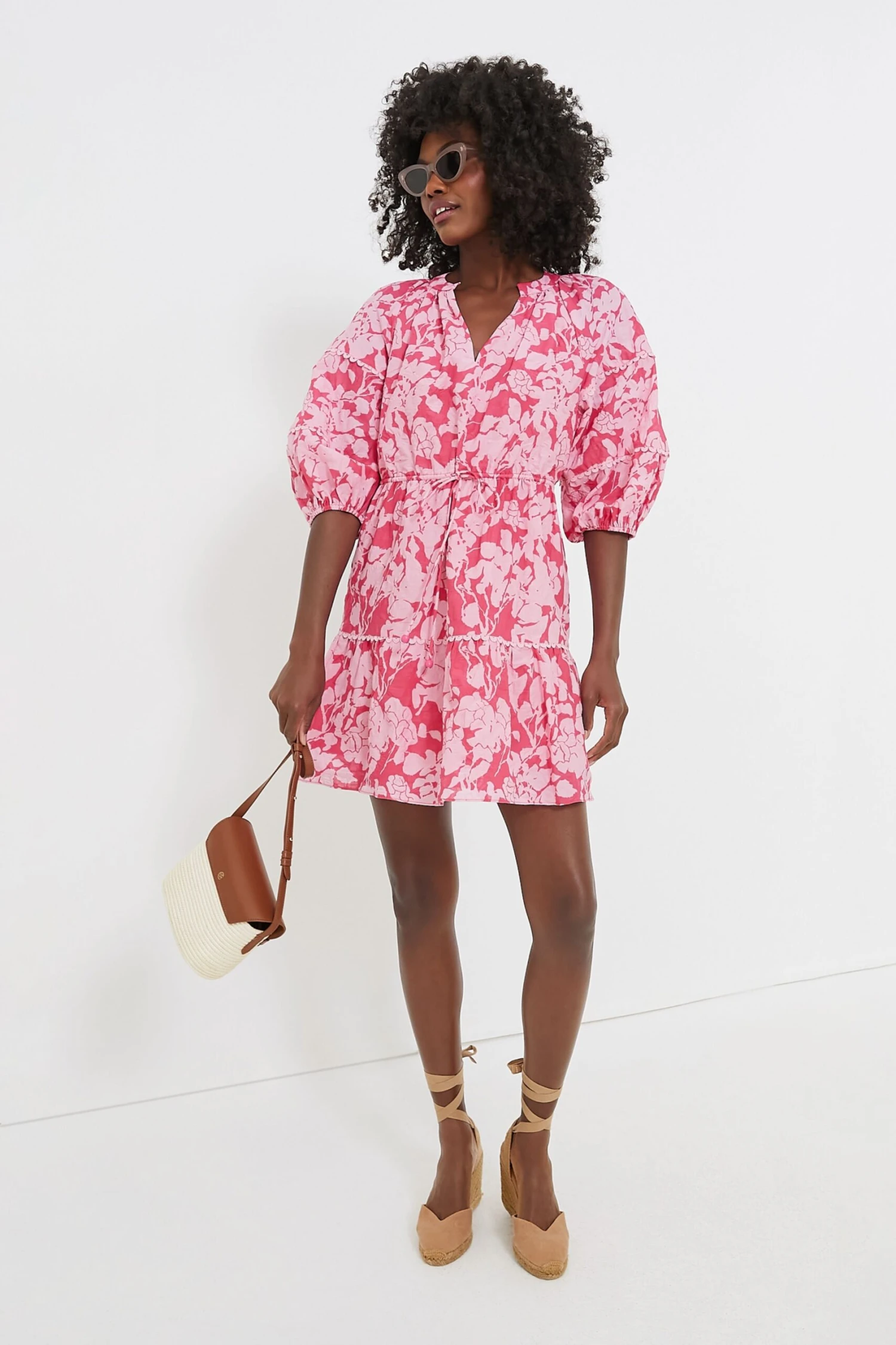 Pink Floral Matilda Mini Dress 4 Pink Floral Matilda Mini Dress - Image 2