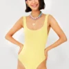 Yellow Square Neck One Piece