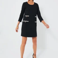 Black Francoise Mod Mini Dress