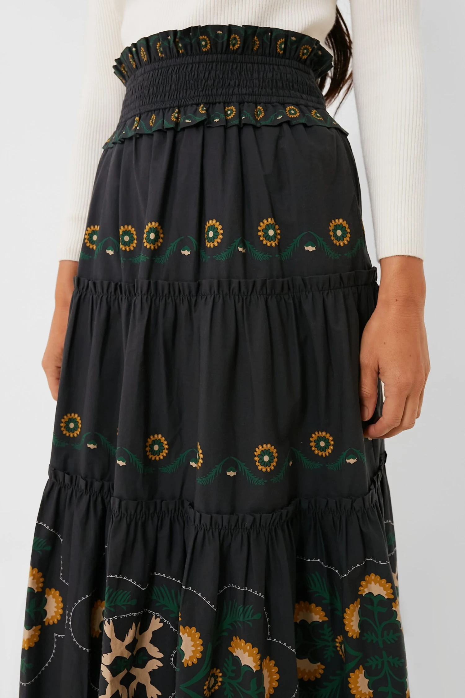 Black Perle Print Tiered Skirt 7 Black Perle Print Tiered Skirt - Image 5