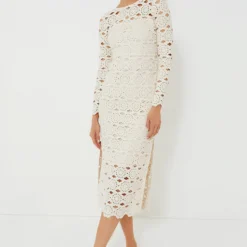 Floral Natural Crochet Marsielle Dress