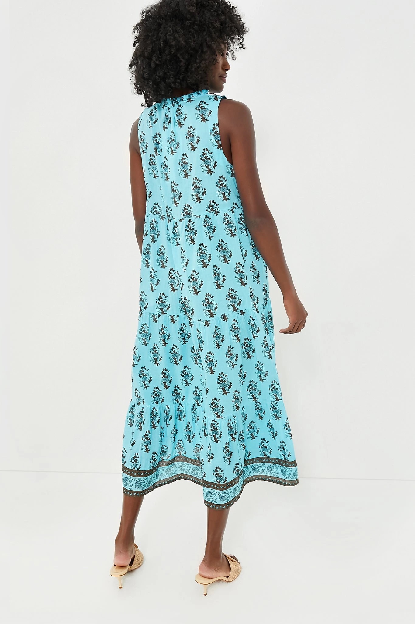 Tropical Turquoise Bouquet Salty Paloma Caftan 6 Tropical Turquoise Bouquet Salty Paloma Caftan - Image 4