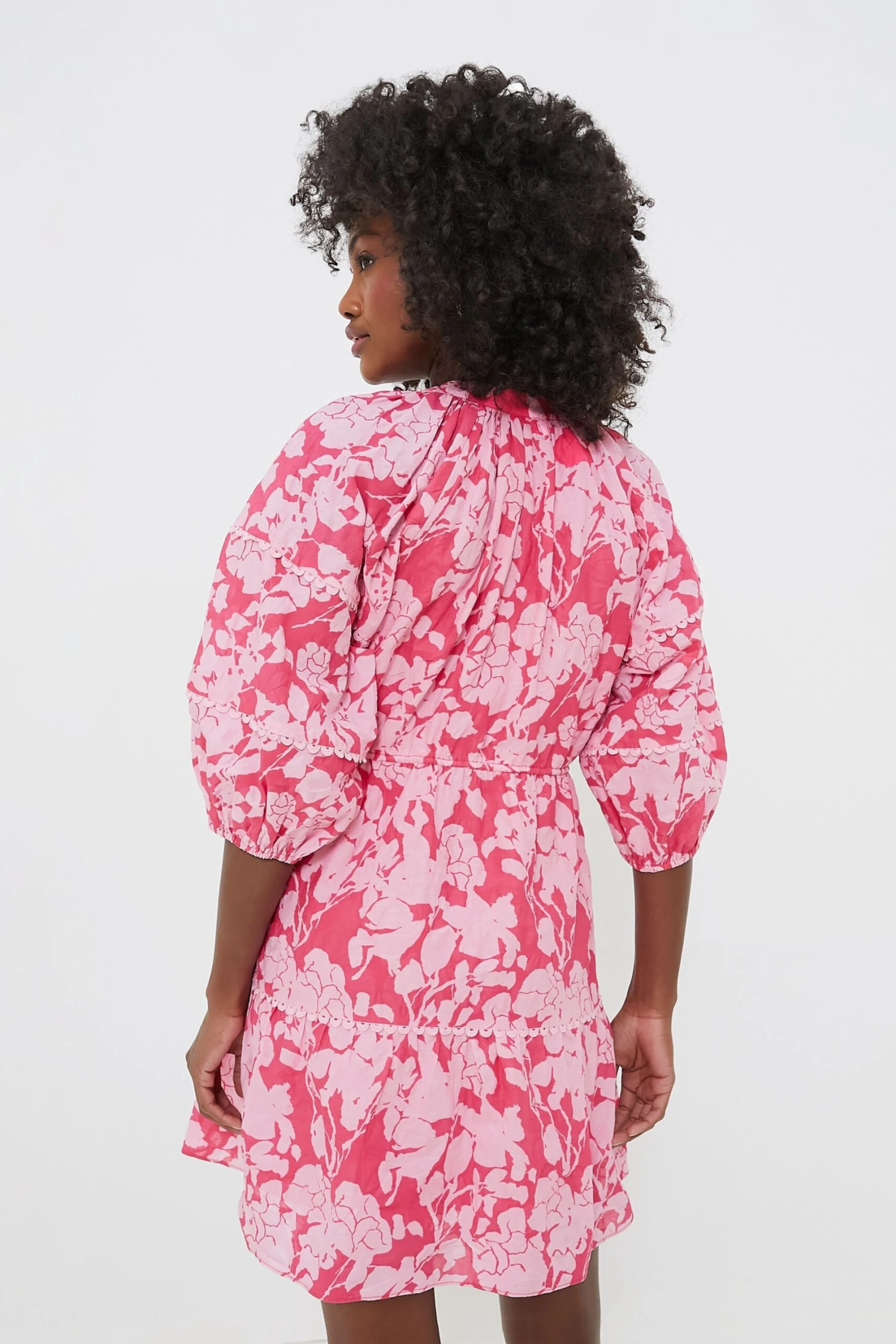 Pink Floral Matilda Mini Dress 6 Pink Floral Matilda Mini Dress - Image 4