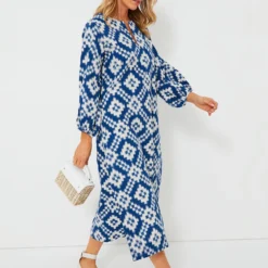 Blue Dorcas Kaftan