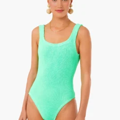 Lime Classic Square Neck One Piece