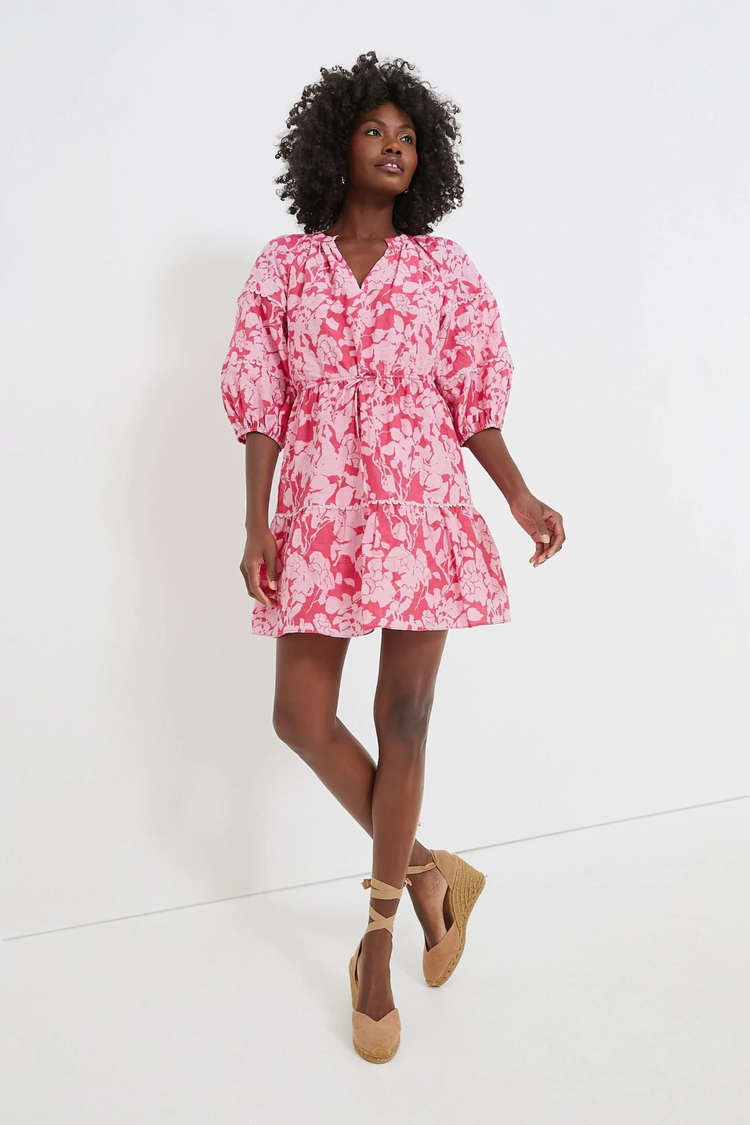 Pink Floral Matilda Mini Dress 8 Pink Floral Matilda Mini Dress - Image 6