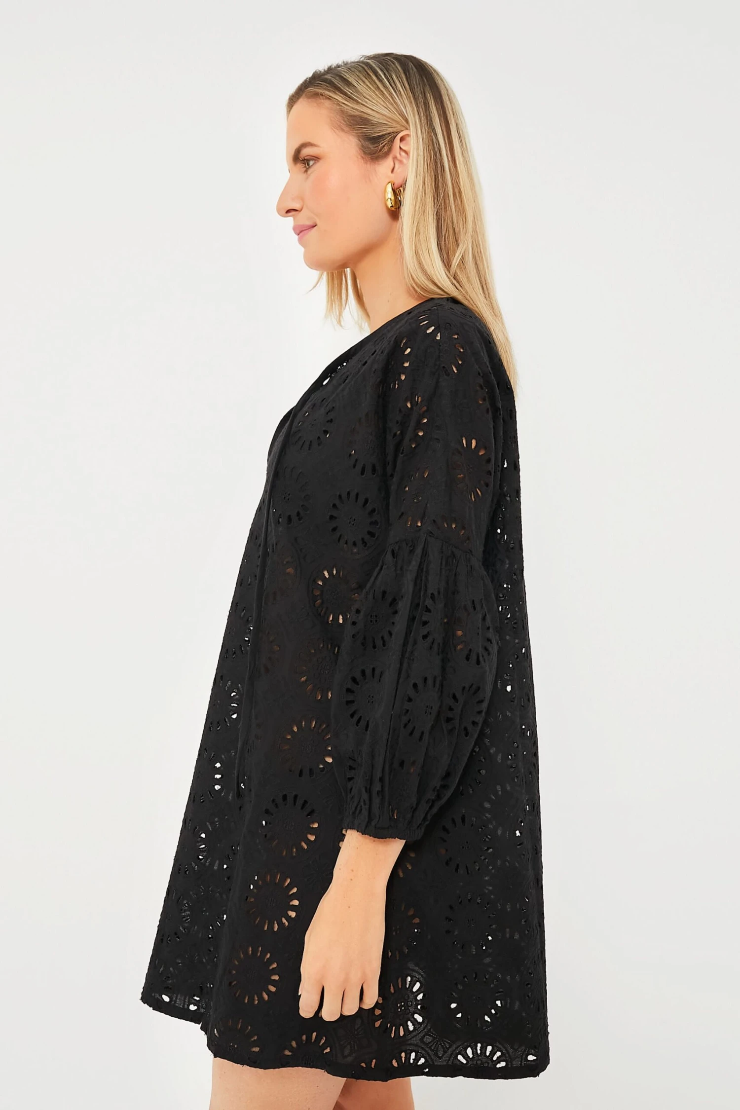 Noir Eyelet Cleo Mini Coverup 6 Noir Eyelet Cleo Mini Coverup - Image 4