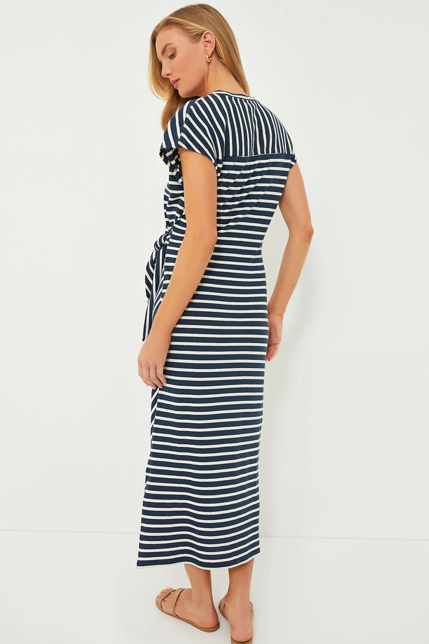Navy And Cream Stripe Vanina Cinched Waist Dress 6 Navy And Cream Stripe Vanina Cinched Waist Dress - Image 4