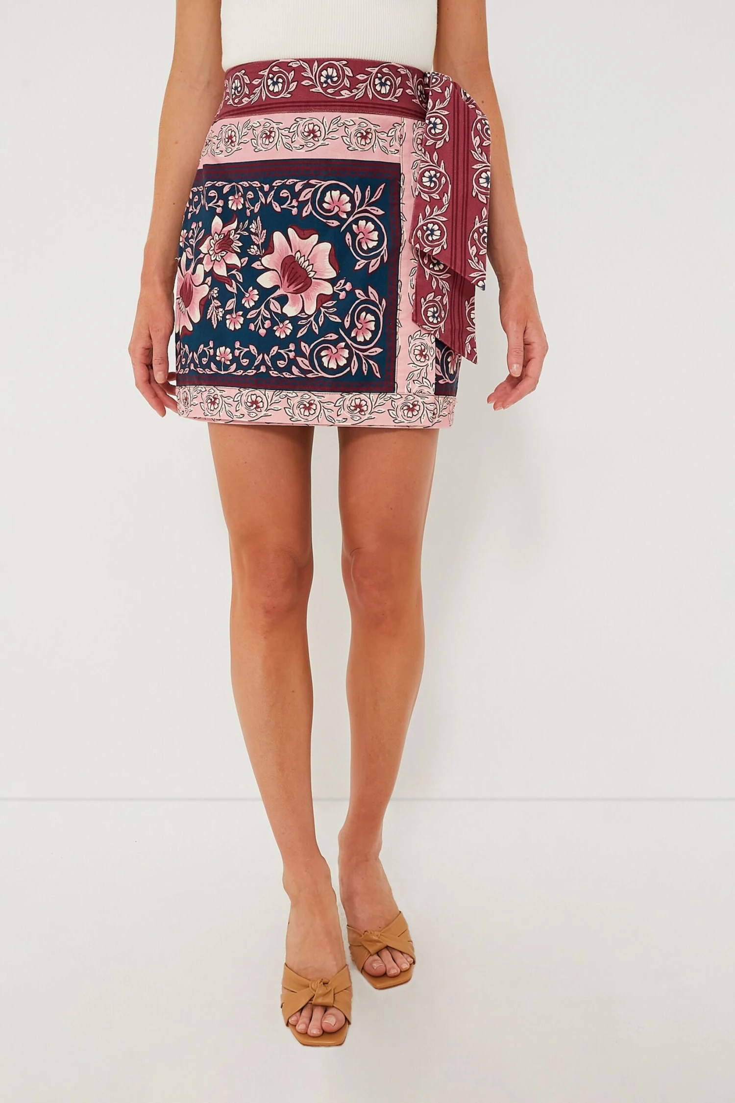 Farm Rio Teal Ainika Charm Overlapped Mini Skirt 3 Farm Rio Teal Ainika Charm Overlapped Mini Skirt