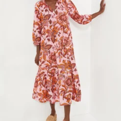 Sunset Chintz Long Sleeve Salty Paloma Caftan