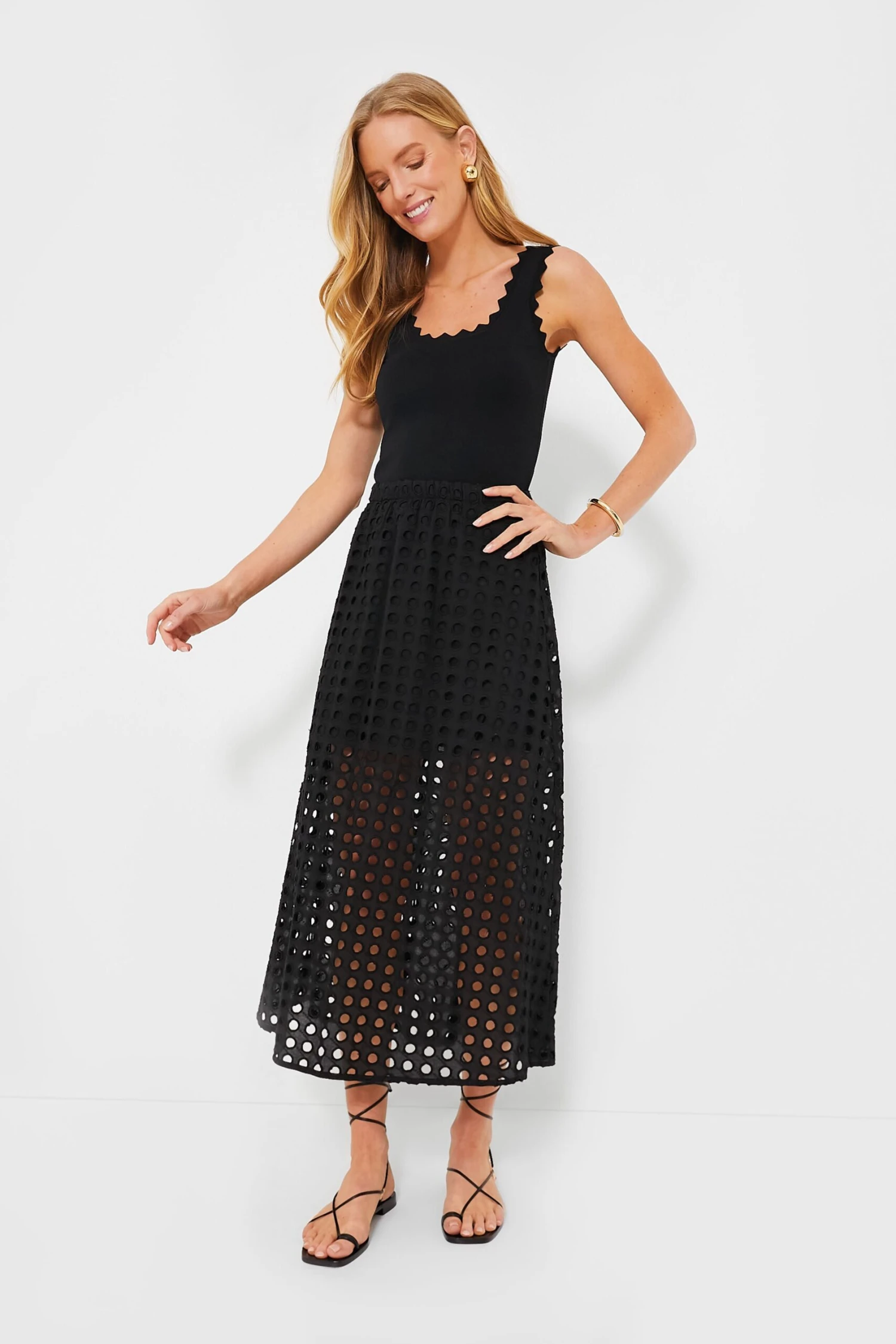 Black Cotton Eyelet Eve Skirt 8 Black Cotton Eyelet Eve Skirt - Image 6