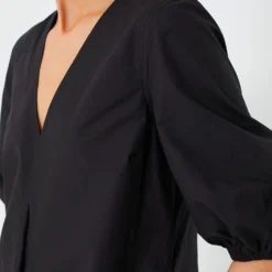 Ganni Black Cotton Poplin V-Neck Long Dress -Deals Raimenti Store M95fwsYWdxItNzDCHRoKYCWsf031F6Bf 1 scaled