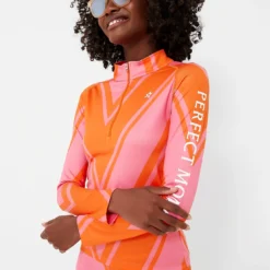 Azalea Pink And Orange Chevron Print Thermal Half Zip -Deals Raimenti Store NgBwdzaLatpB0BGhwQyINyZFrUwaliJT 1