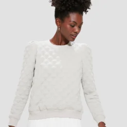 Gray Puff Sleeve Campbell Pullover