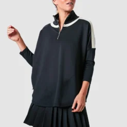 Black And Ivory Amelie Quarter Zip