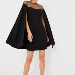 Black Estelle Cape Dress