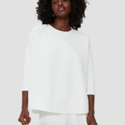 White Quilted Paisley Ally Swing Sweatshirt