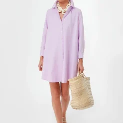 Lavender Oxford Harris Shirt Dress