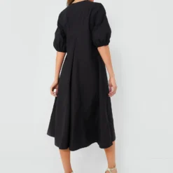 Ganni Black Cotton Poplin V-Neck Long Dress -Deals Raimenti Store VsA4f8cJiN6U1fByuHKvaqahHhBbD6iO 1 scaled