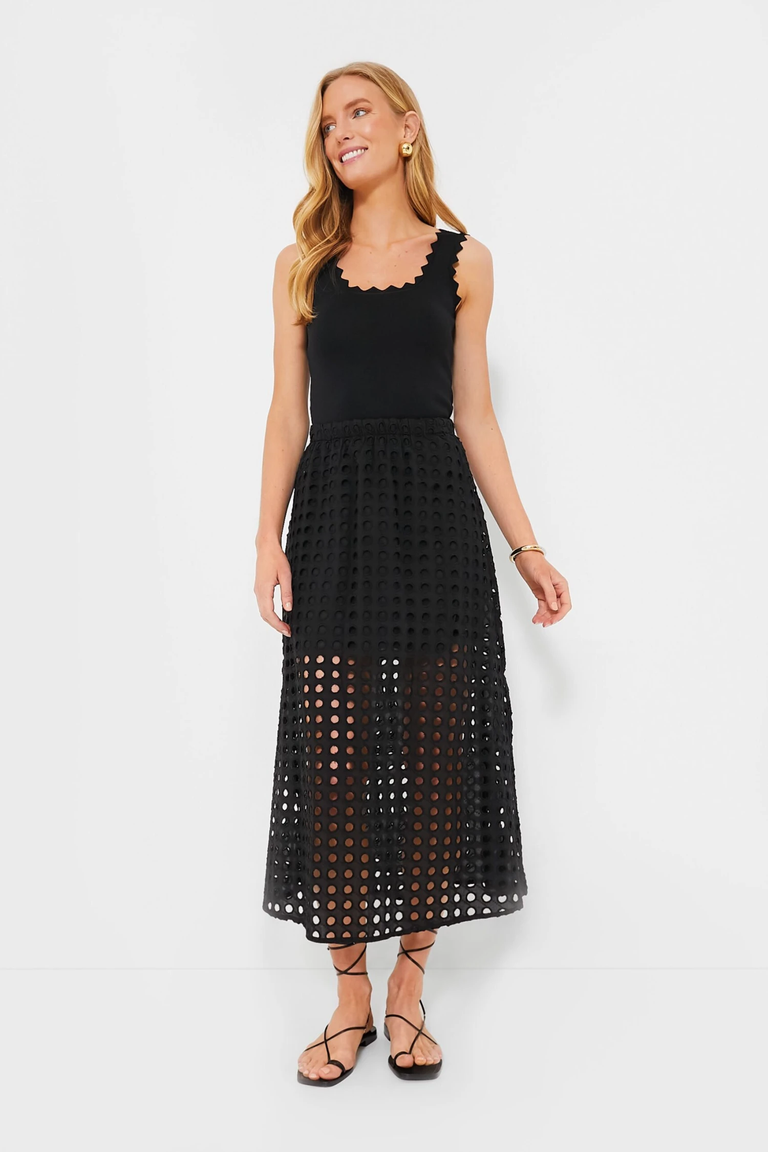 Black Cotton Eyelet Eve Skirt 4 Black Cotton Eyelet Eve Skirt - Image 2