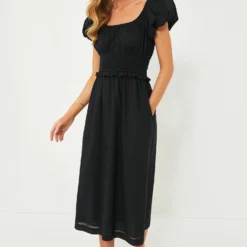 Black Puff Sleeve Flynn Dress