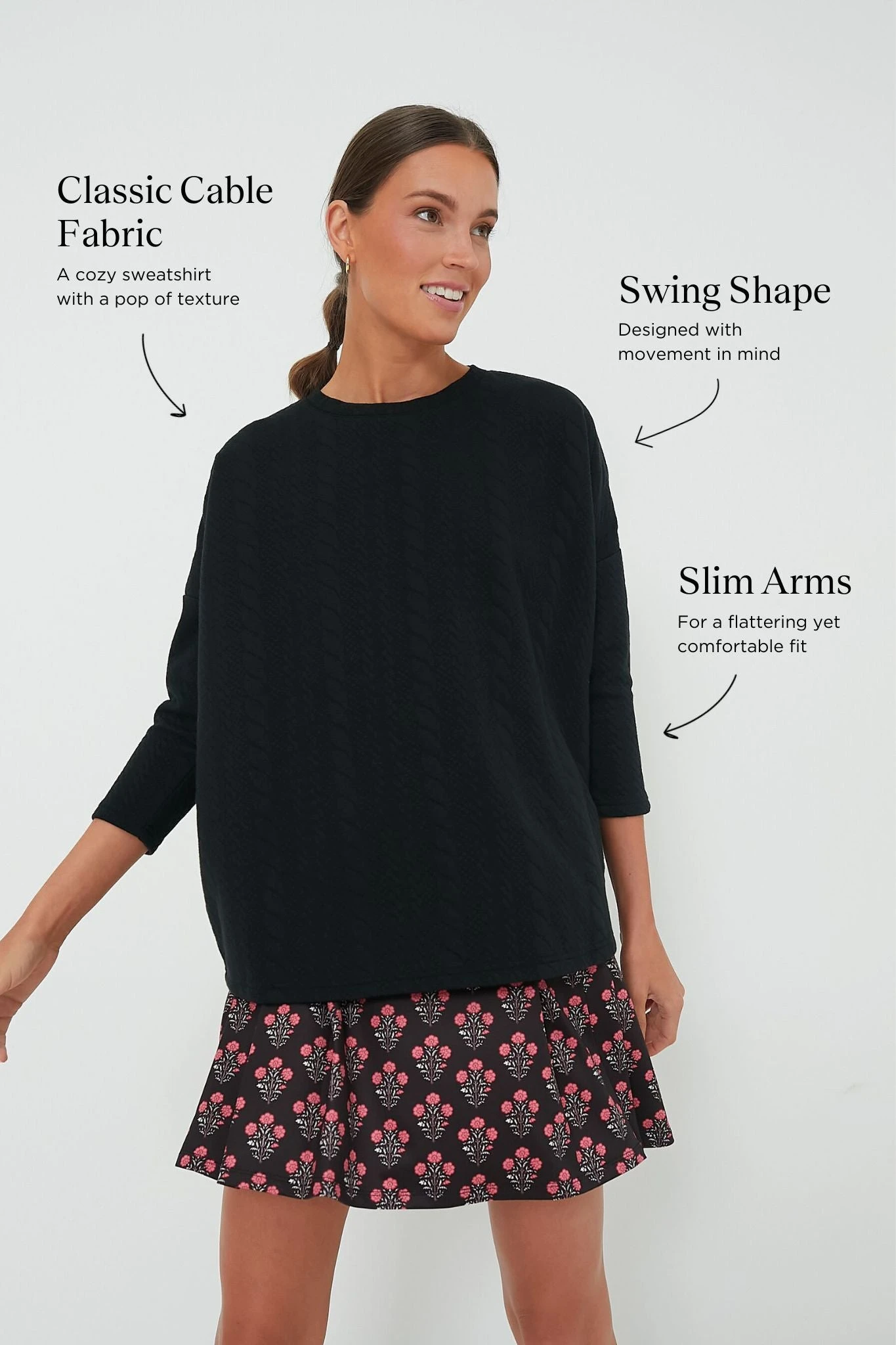 Black Cable Ally Swing Sweatshirt 9 Black Cable Ally Swing Sweatshirt - Image 7