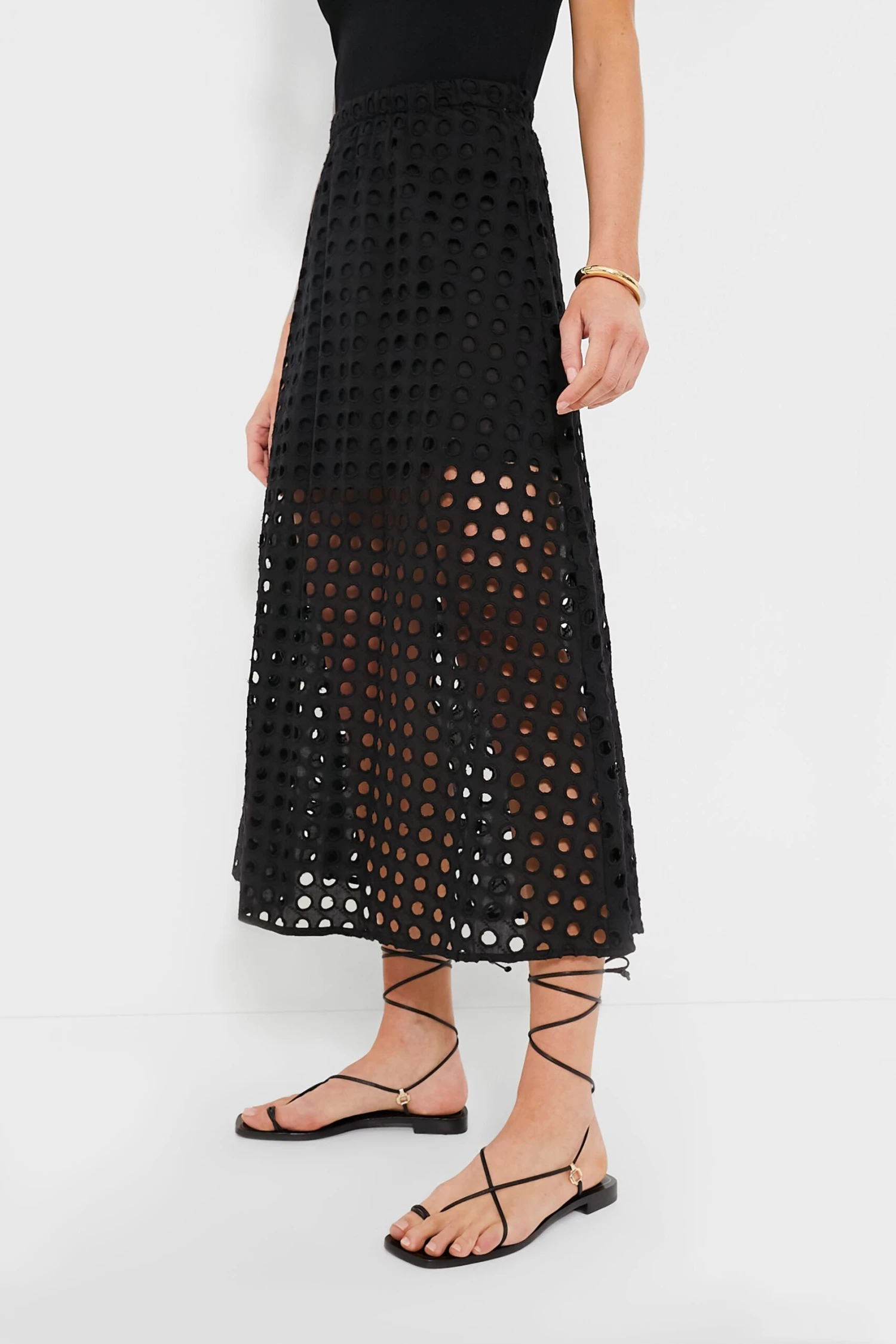 Black Cotton Eyelet Eve Skirt 5 Black Cotton Eyelet Eve Skirt - Image 3