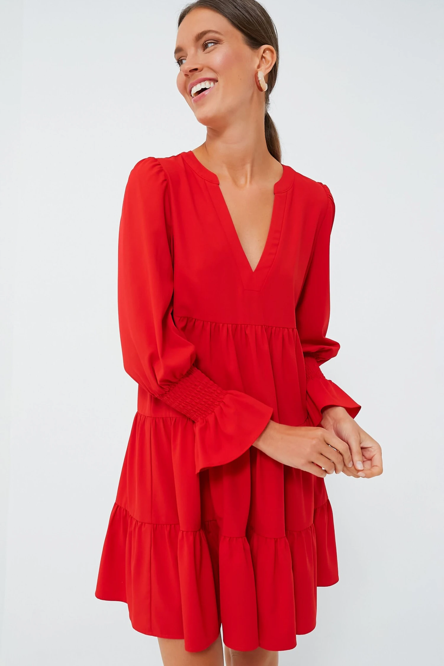 Red Crepe Kenzo Dress 3 Red Crepe Kenzo Dress