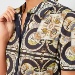 Tory Burch Navy Sundial Printed Cotton Shirtdress -Deals Raimenti Store cLM8nbGBO1hEtRP93KqxUqBU3vcldqRn 1