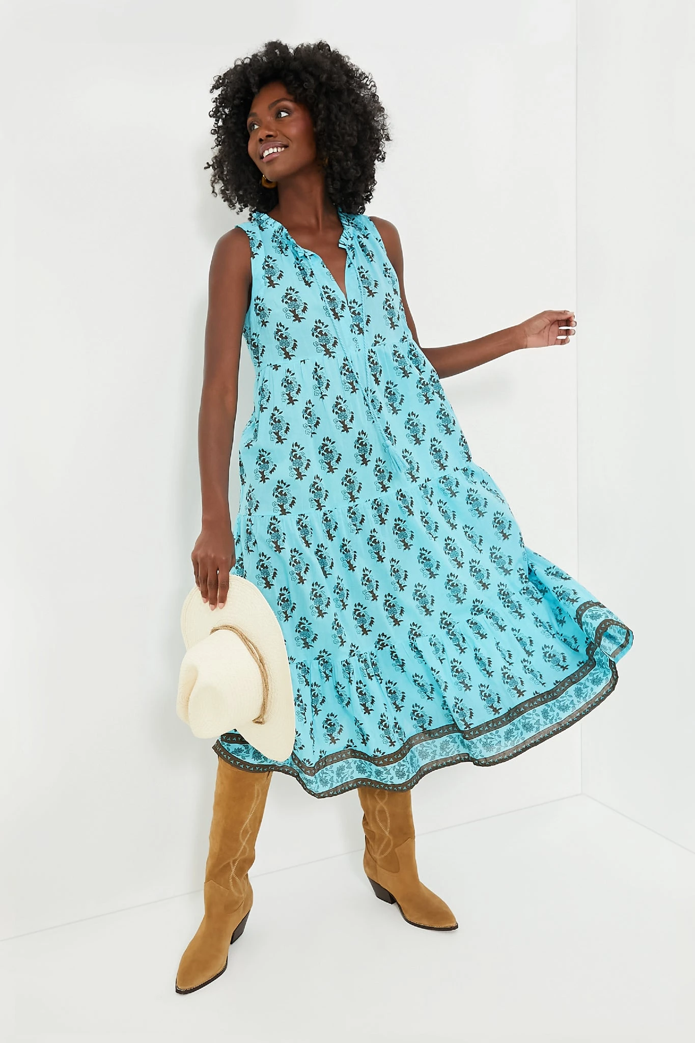 Tropical Turquoise Bouquet Salty Paloma Caftan 4 Tropical Turquoise Bouquet Salty Paloma Caftan - Image 2