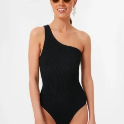 Black Nancy Swim One Shoulder One Piece