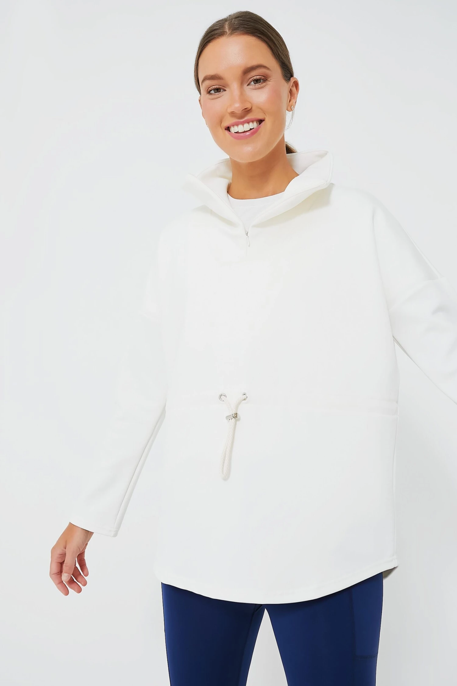 White Cinched Natalie Quarter Zip 3 White Cinched Natalie Quarter Zip