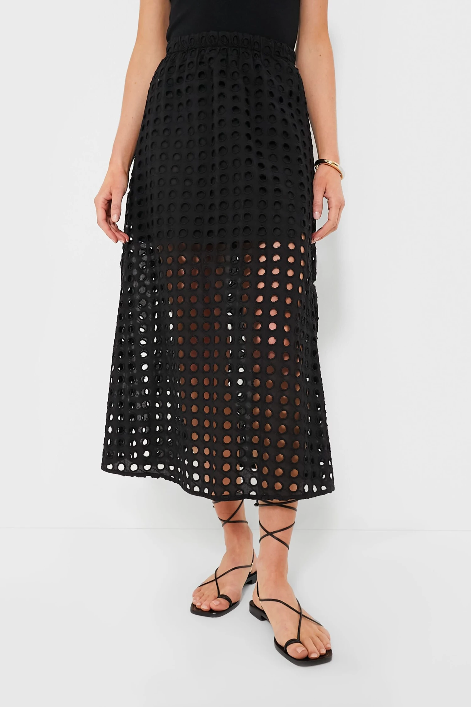 Black Cotton Eyelet Eve Skirt 3 Black Cotton Eyelet Eve Skirt