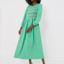 Mint Crepe Lea Dress
