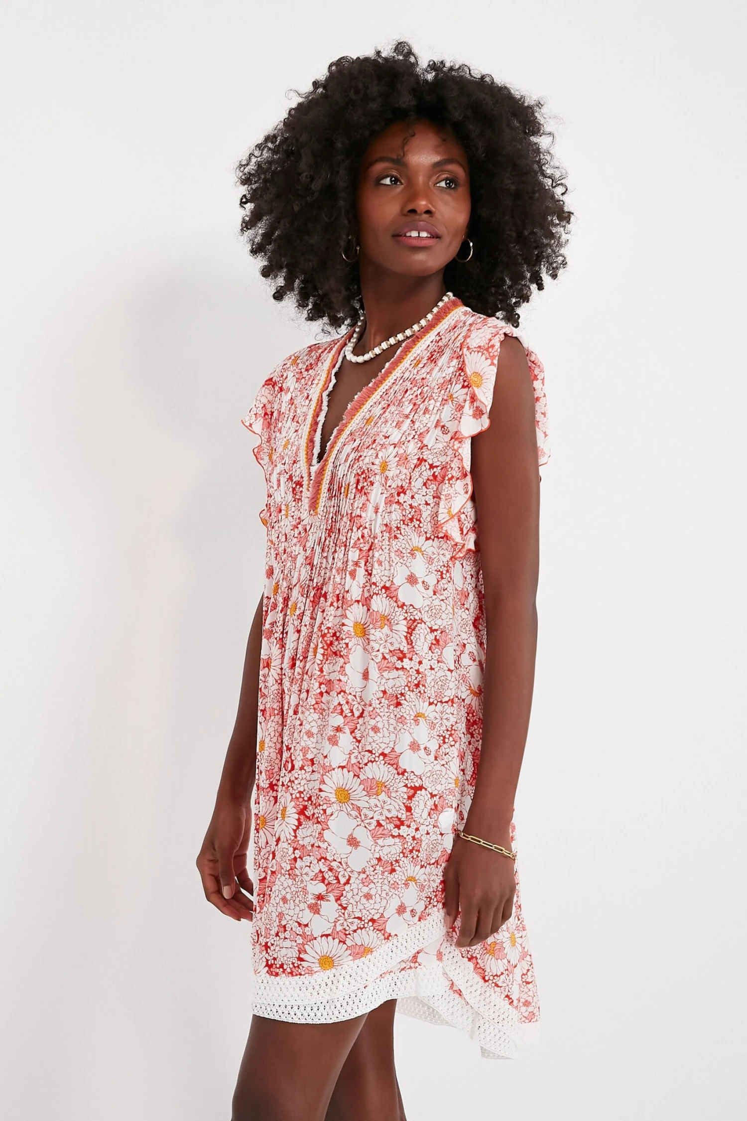 Orange Mid 70s Garden Sasha Mini Dress 5 Orange Mid 70s Garden Sasha Mini Dress - Image 3