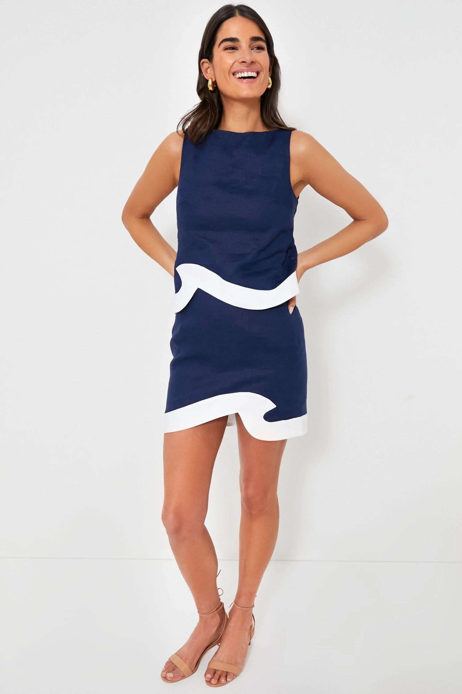 Staud Navy And White Leandro Skirt 8 Staud Navy And White Leandro Skirt - Image 6