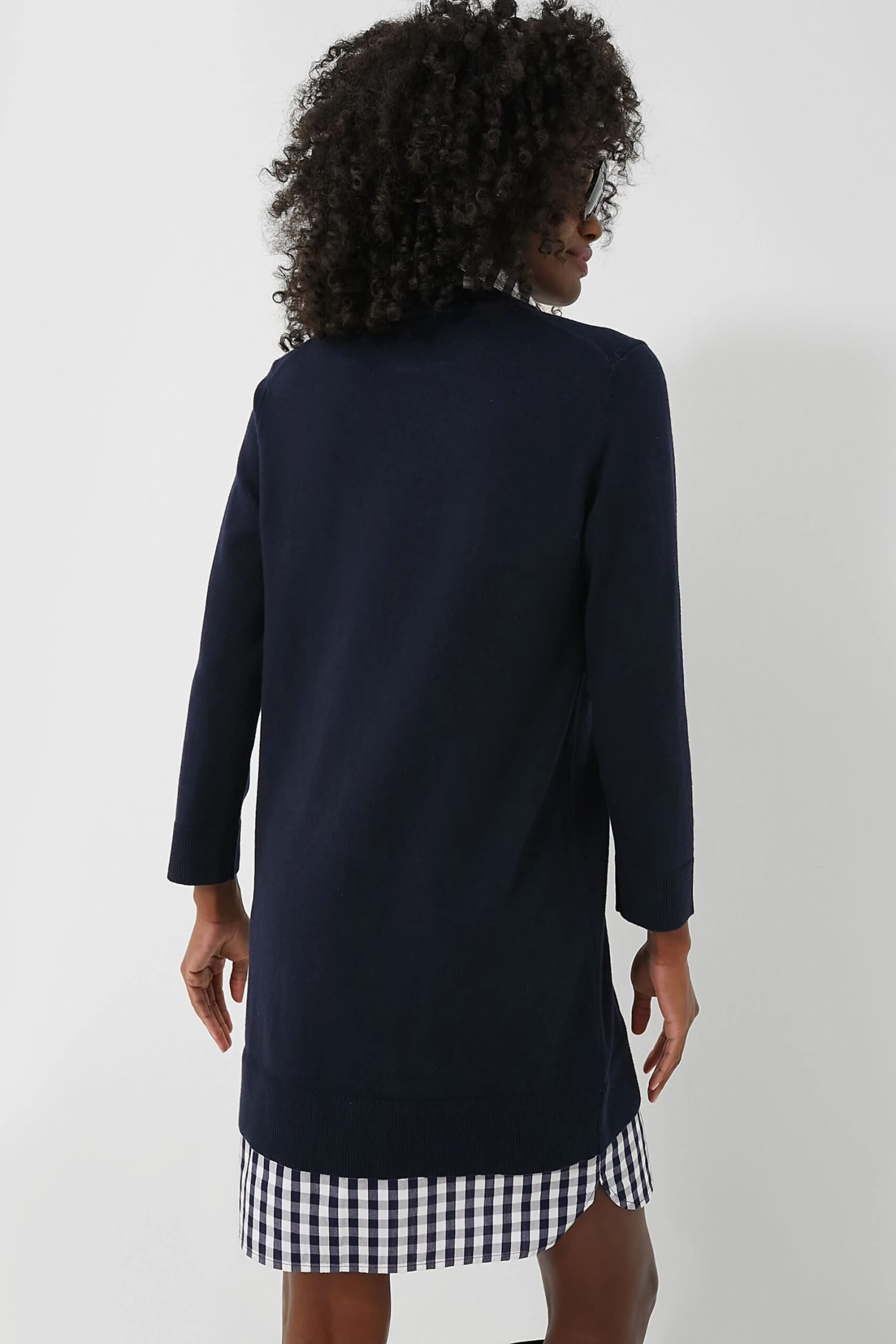 Navy Wool And Cotton Combo Sweaterdress 6 Navy Wool And Cotton Combo Sweaterdress - Image 4