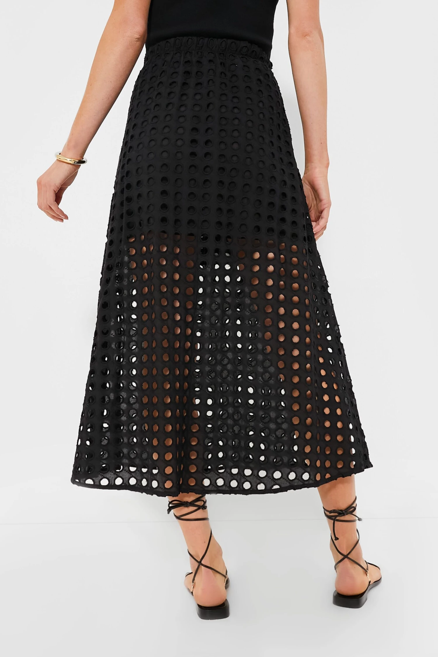 Black Cotton Eyelet Eve Skirt 6 Black Cotton Eyelet Eve Skirt - Image 4