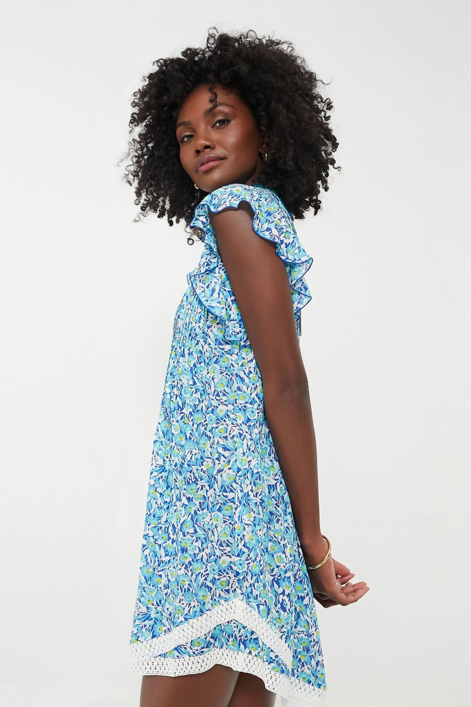 Blue Ocean Flowers Sasha Mini Dress 5 Blue Ocean Flowers Sasha Mini Dress - Image 3