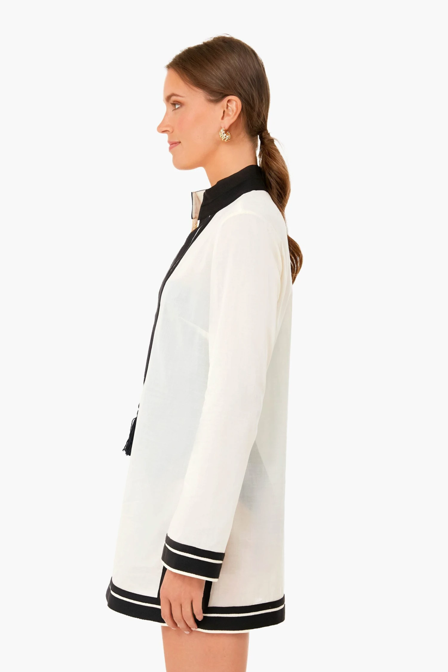 Tory Burch French Cream And Black Solid Tory Tunic 5 Tory Burch French Cream And Black Solid Tory Tunic - Image 3