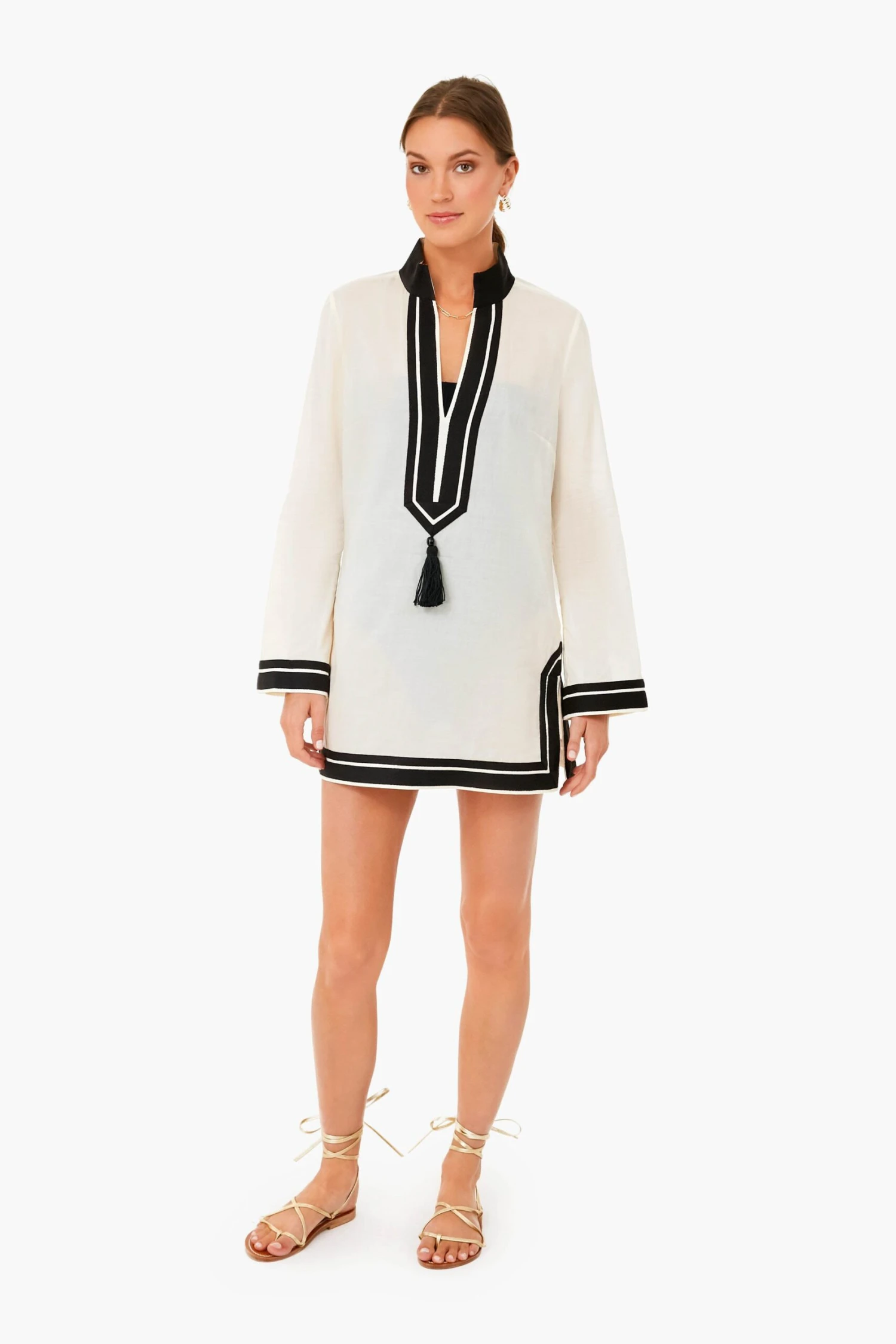Tory Burch French Cream And Black Solid Tory Tunic 8 Tory Burch French Cream And Black Solid Tory Tunic - Image 6