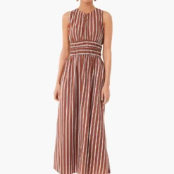 Cinnamon Maya Stripe Jean Midi Dress