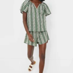 Fern And Floral Stripe Jolie Shorts -Deals Raimenti Store sdn2O61EE0mAOq62j9HAViMKgz4y2Ghx 1