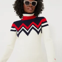 Navy And Snow White Alpine Sweater